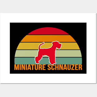 Miniature Schnauzer Vintage Silhouette Posters and Art